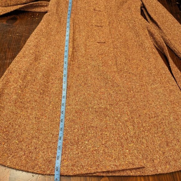 VINTAGE wool trench coat, burgundy tweed, burgundy lining - Picture 13 of 15